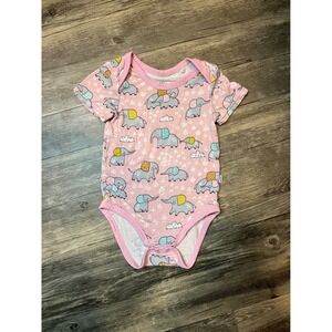 Pink Elephant Snuggles Onesie Little Sleepies 12/18
